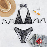 HALTER NECK FISHNET HOLLOW BIKINI SWIMSUIT_CWMW0323