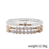 ACRYLIC BEADS ELASTIC CORD BEADED BRACELET SET_CWMM3538