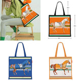 FASHION WARHORSE STRIPED CANVAS HANDBAG_CWAB5124