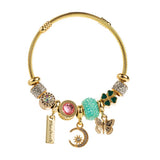 Trendy Moon Butterfly Stainless Steel Bracelet_Cwmm8593