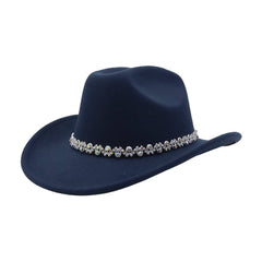 FESTIVAL WHITE FELT COWBOY HAT WITH SPARKLE TRIM_CWAH04458