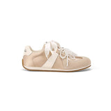 SATIN BALLET SNEAKERS WITH PEARL RIBBON TRIM_CWSHF0116