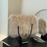 PLUSH TOTE BAG WOMEN LARGE CAPACITY SHOULDER_CUAB00546