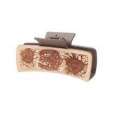 CACTUS PRINT LEATHER HAIR CLAW CLIP WESTERN STYLE_CWAHA0606
