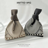 LARGE CAPACITY STRIPED KNIT SHOULDER TOTE BAG_CWAB1504