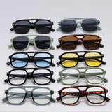SQUARE FASHION RETRO DOUBLE BRIDGE SUNGLASSES_CWASG0537