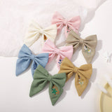 CHILDRENS EMBROIDERED FLORAL BOW HAIRPIN_CWAHA2352