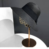SUMMER LITERARY BOW SUNSHADE STRAW HAT_CWAH3434