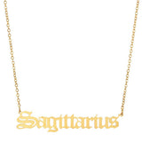 STAINLESS STEEL ZODIAC PENDANT CLAVICLE NECKLACE_CWMM2719
