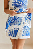 Stylish Print Sleeveless Strapless Shorts Set