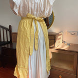 SOLID COLOR BAMBOO JOINT PURE COTTON CUTE APRON_CWMM5803