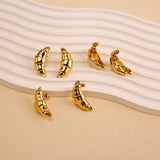 18K STAINLESS STEEL HORN SPIRAL TITANIUM EARRINGS_CWMM8902