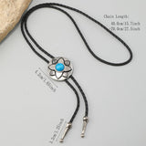CREATIVE FLOWER ADJUSTABLE LEATHER NECKLACE_CWMM4596