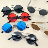 METAL ROUND FRAME STEAMPUNK METAL SUNGLASSES_CWASG0269