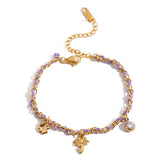 ROMANTIC 18K GOLD CLOVER PALM CHARM BRACELET_CWAJE4813
