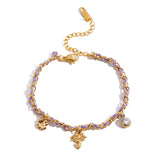 ROMANTIC 18K GOLD CLOVER PALM CHARM BRACELET_CWAJE4813