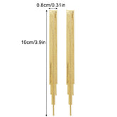 RHINESTONE DECOR METAL TASSEL DROP EARRINGS_CWAJE0451