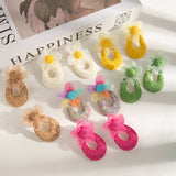 Floral Raffia Mesh Drop Earrings