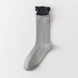 Women'S Contrast Color Curled Cotton Socks_Cwms1372