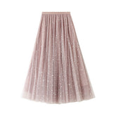STARRY SEQUIN TULLE A LINE FAIRY MIDI SKIRT_CWBMS0389