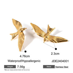 SIMPLE 18K GOLD STAINLESS STEEL EARRINGS_CWMM2348