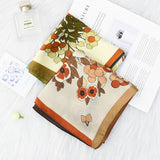 ELEGANT FLORAL SATIN SCARF FOR WORK SUN PROTECTI_CWASC1164