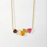 RUBY ZIRCON CHOKER NECKLACE DAINTY STEEL GLAM_CWMM6965