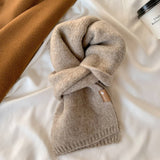 CUTE KNIT SCARF UNISEX SOLID COLOR NECK WARMER_CWASC1509