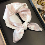 FLORAL SCARF FOR WOMEN ELEGANT GIFT SQUARE WRAP_CWASC0615