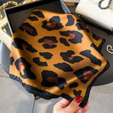 LEOPARD PRINT SATIN SQUARE SCARF HAIR WRAP_CWASC1425