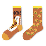 AB SIDE HAMBURGER BEER MID TUBE TRENDY SOCKS_CWMS1009
