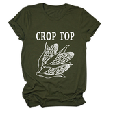 CORN LETTER PRINT TEE WOMEN S CASUAL T SHIRT_CWTTS1502