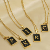 18K STAINLESS STEEL SQUARE 26 LETTER NECKLACE_CWAJE0679