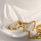 STAINLESS STEEL VINTAGE ROSE PENDANT NECKLACE_CWMM3840