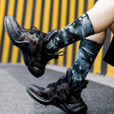 Universe Printed Tie Dyed Fashion Crew Socks_Cwms123