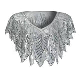 BEADED SEQUIN CAPELET VINTAGE EVENING WRAP_CWMM8957