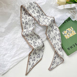 NEUTRAL LONG TWILLY SCARF HAIR TIE NECK RIBBON_CWASC0715