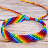 COLORFUL ROPE RAINBOW HAND WOVEN BRACELET_CWAJE0714