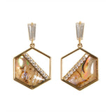 ABALONE DIAMOND ZIRCON PENDANT EARRINGS_CWMM4300
