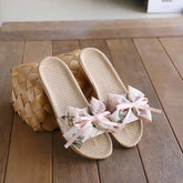 LINEN HOUSE SLIPPERS WITH INK WASH DESIGN_CWSHF0176