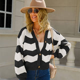 V-Neck Knit Short Trend Age Reduction Cardigan