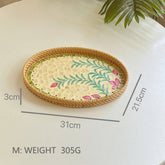 RATTAN OVAL FRUIT TEA SHELL TRAY STORAGE BASKET_CWMM4498