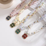 ORIGINAL SILK SCARF NECKLACE WITH COLORFUL CHARM_CWMM8815