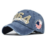 1964 EMBROIDERED AMERICA BASEBALL CAP WATER WASH CWAH1378