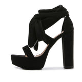 SOLID COLOR NEW SUEDE STRAPPY HIGH HEELS_CWSHS0644