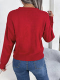 Twisted Heart Long-Sleeved Pullover Sweater