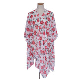 FLORAL PRINT FRONT OPEN KIMONO FOR SUMMER VACATION_CWASC0780
