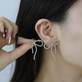 SMALL FRESH BOW PEARL INLAID ZIRCONIUM EARRINGS_CWAJE2851