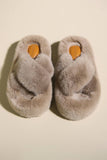 THICK SOLE CROSS STRAP FLUFFY BEDROOM SLIPPERS_CWSHS0230