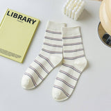 Versatile Color-Block Striped Women'S Socks_Cwms0912